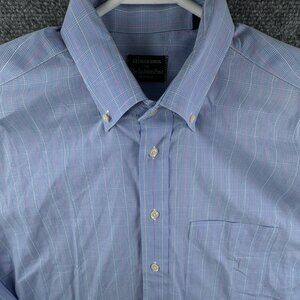 Gitman Bros Fashion Post Louisville Button Up Shirt Large Blue Pink Plaid Men
